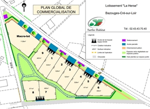 terrain à la vente -   72200  BAZOUGES CRE SUR LOIR, surface 526 m2 vente terrain - UBI359299419